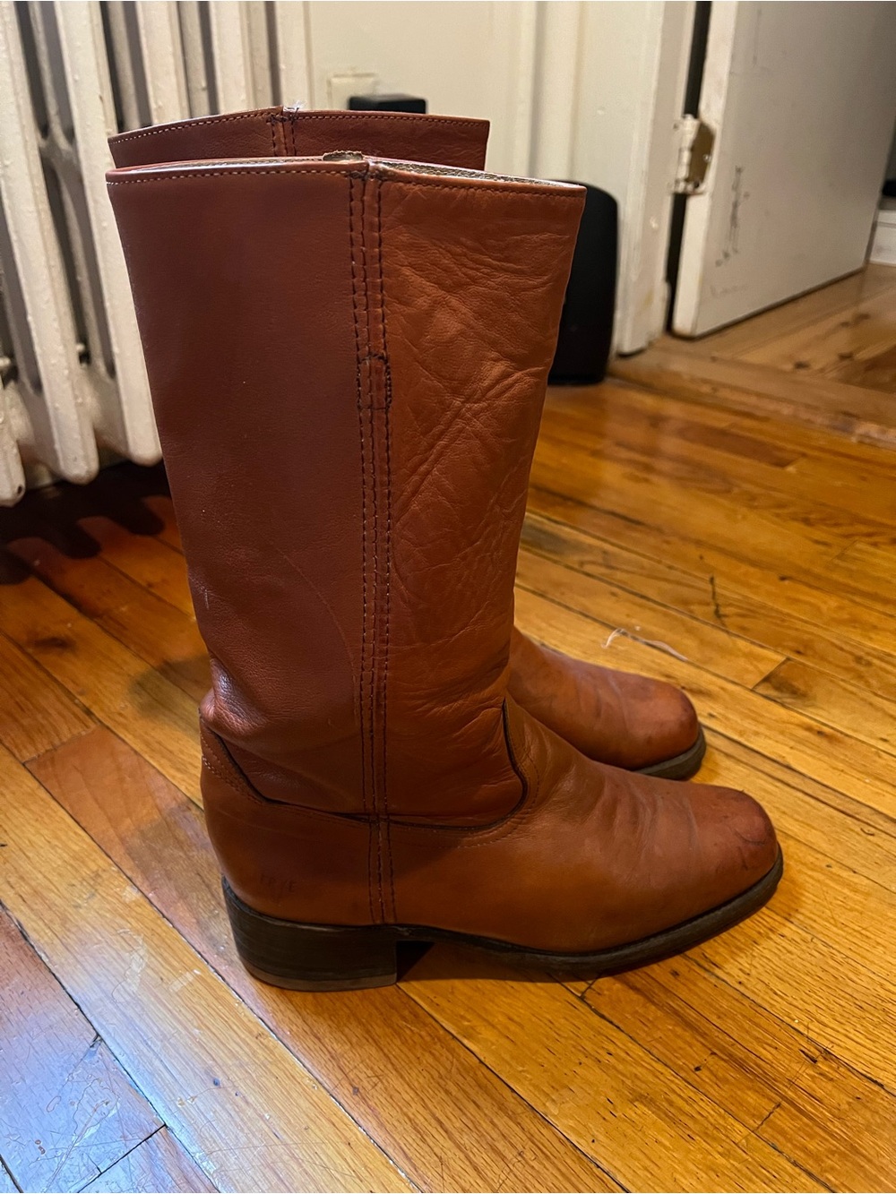 Vintage Frye Campus Boots Men’s 10.5 Cognac Brown Made in USA - Picture 3 of 5